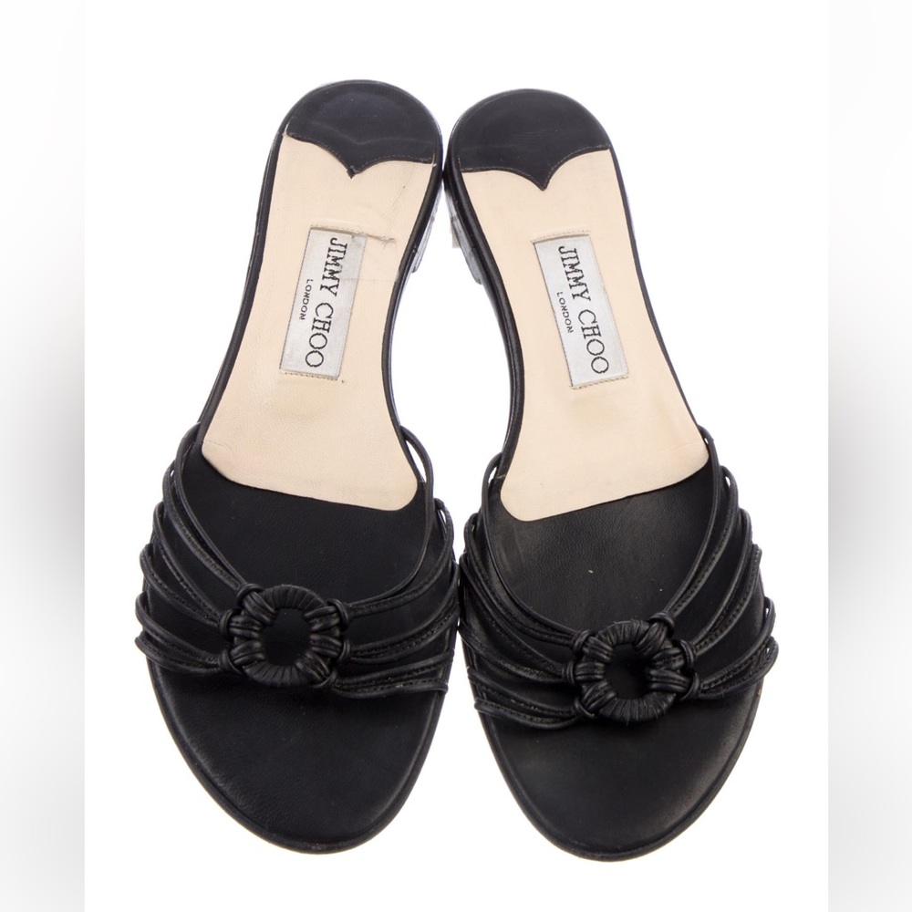 Jimmy Choo Black Leather Sandal